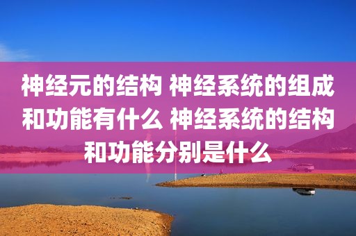 神经元的结构 神经系统的组成和功能有什么 神经系统的结构和功能分别是什么