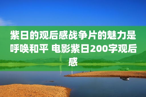 紫日的观后感战争片的魅力是呼唤和平 电影紫日200字观后感