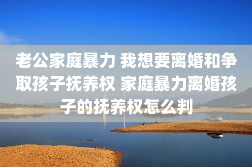 老公家庭暴力 我想要离婚和争取孩子抚养权 家庭暴力离婚孩子的抚养权怎么判
