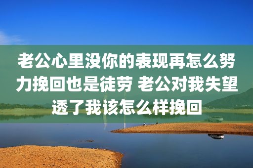 老公心里没你的表现再怎么努力挽回也是徒劳 老公对我失望透了我该怎么样挽回