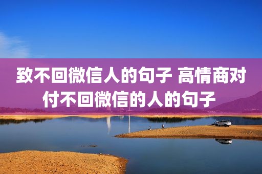 致不回微信人的句子 高情商对付不回微信的人的句子 