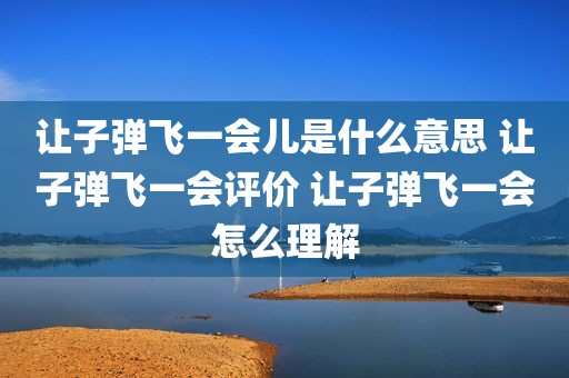 让子弹飞一会儿是什么意思 让子弹飞一会评价 让子弹飞一会怎么理解