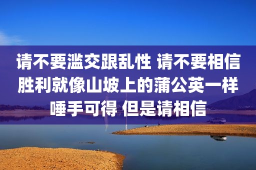 请不要滥交跟乱性 请不要相信胜利就像山坡上的蒲公英一样唾手可得 但是请相信