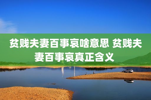 贫贱夫妻百事哀啥意思 贫贱夫妻百事哀真正含义 