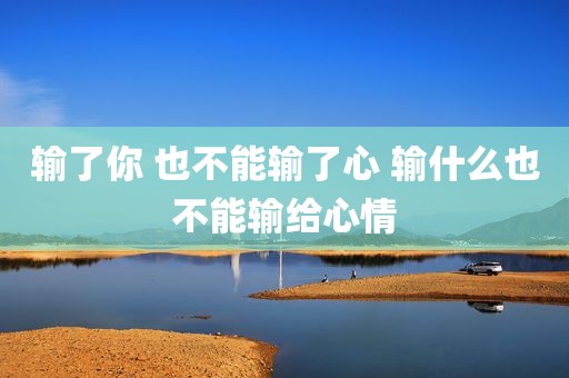 输了你 也不能输了心 输什么也不能输给心情
