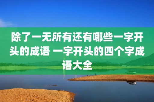 除了一无所有还有哪些一字开头的成语 一字开头的四个字成语大全