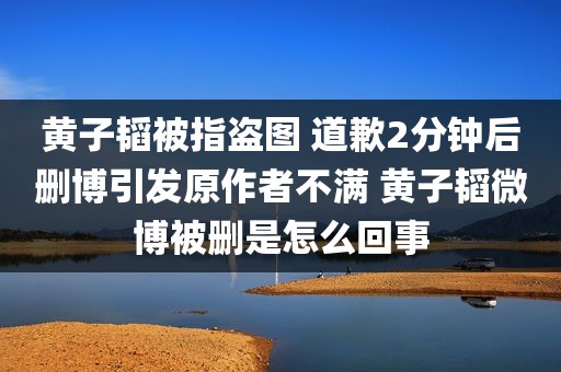 黄子韬被指盗图 道歉2分钟后删博引发原作者不满 黄子韬微博被删是怎么回事