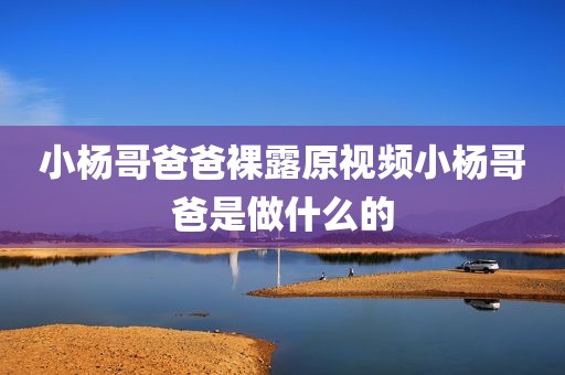 小杨哥爸爸裸露原视频小杨哥爸是做什么的