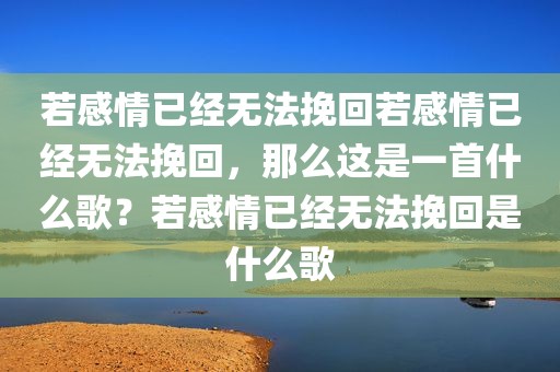 若感情已经无法挽回若感情已经无法挽回，那么这是一首什么歌？若感情已经无法挽回是什么歌