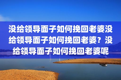 没给领导面子如何挽回老婆没给领导面子如何挽回老婆？没给领导面子如何挽回老婆呢
