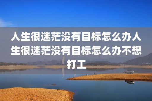 人生很迷茫没有目标怎么办人生很迷茫没有目标怎么办不想打工