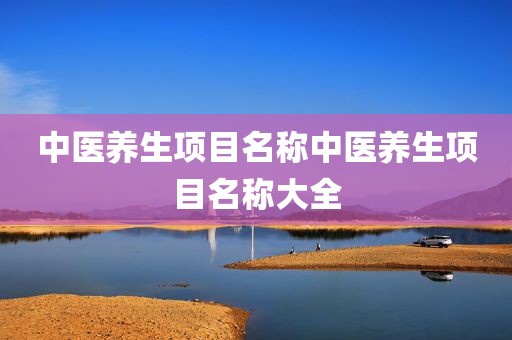 中医养生项目名称中医养生项目名称大全