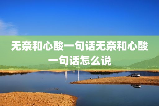 无奈和心酸一句话无奈和心酸一句话怎么说
