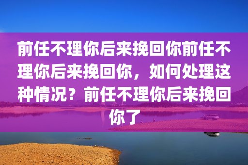 前任不理你后来挽回你前任不理你后来挽回你，如何处理这种情况？前任不理你后来挽回你了