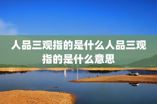 人品三观指的是什么人品三观指的是什么意思