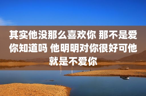 其实他没那么喜欢你 那不是爱你知道吗 他明明对你很好可他就是不爱你