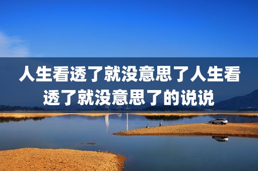 人生看透了就没意思了人生看透了就没意思了的说说