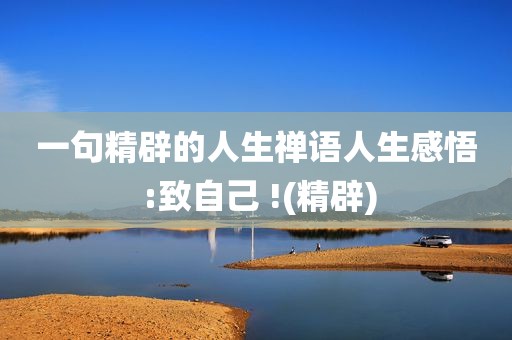 一句精辟的人生禅语人生感悟 :致自己 !(精辟)