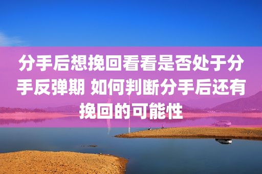 分手后想挽回看看是否处于分手反弹期 如何判断分手后还有挽回的可能性