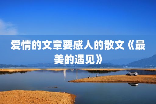 爱情的文章要感人的散文《最美的遇见》