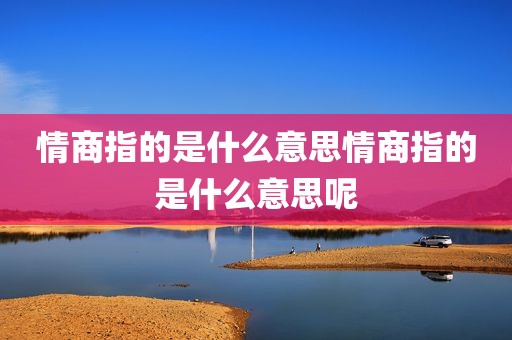 情商指的是什么意思情商指的是什么意思呢