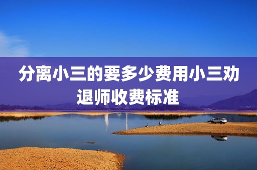 分离小三的要多少费用小三劝退师收费标准