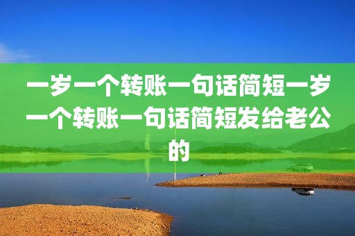 一岁一个转账一句话简短一岁一个转账一句话简短发给老公的