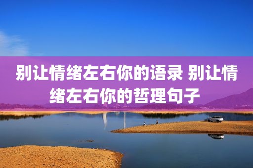 别让情绪左右你的语录 别让情绪左右你的哲理句子 