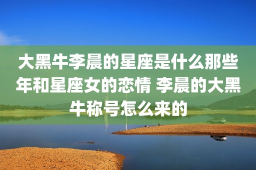 大黑牛李晨的星座是什么那些年和星座女的恋情 李晨的大黑牛称号怎么来的
