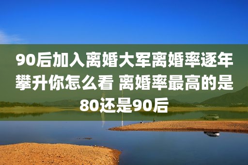 90后加入离婚大军离婚率逐年攀升你怎么看 离婚率最高的是80还是90后