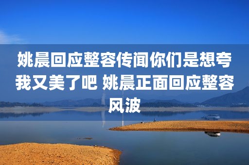姚晨回应整容传闻你们是想夸我又美了吧 姚晨正面回应整容风波