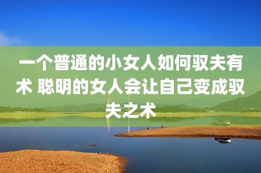 一个普通的小女人如何驭夫有术 聪明的女人会让自己变成驭夫之术