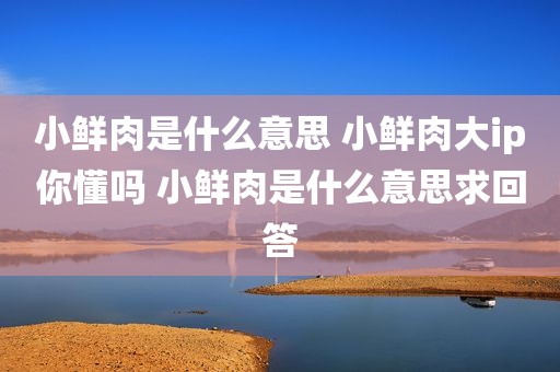 小鲜肉是什么意思 小鲜肉大ip你懂吗 小鲜肉是什么意思求回答