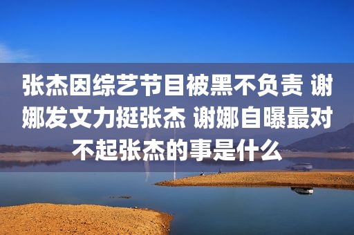 张杰因综艺节目被黑不负责 谢娜发文力挺张杰 谢娜自曝最对不起张杰的事是什么