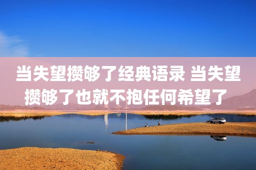 当失望攒够了经典语录 当失望攒够了也就不抱任何希望了 