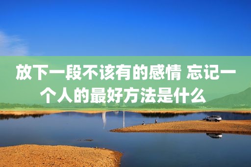 放下一段不该有的感情 忘记一个人的最好方法是什么 