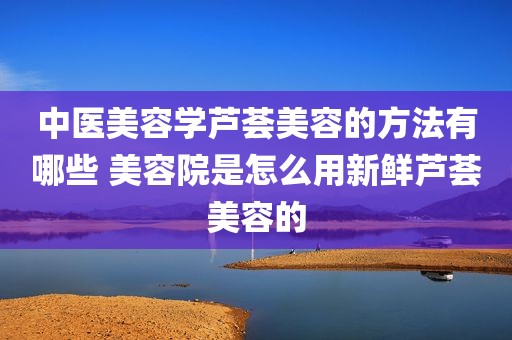 中医美容学芦荟美容的方法有哪些 美容院是怎么用新鲜芦荟美容的