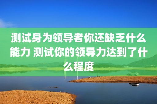 测试身为领导者你还缺乏什么能力 测试你的领导力达到了什么程度