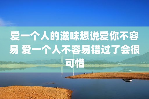 爱一个人的滋味想说爱你不容易 爱一个人不容易错过了会很可惜