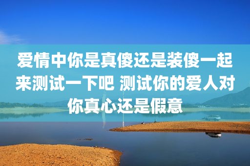 爱情中你是真傻还是装傻一起来测试一下吧 测试你的爱人对你真心还是假意