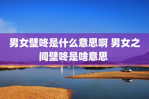 男女壁咚是什么意思啊 男女之间壁咚是啥意思 
