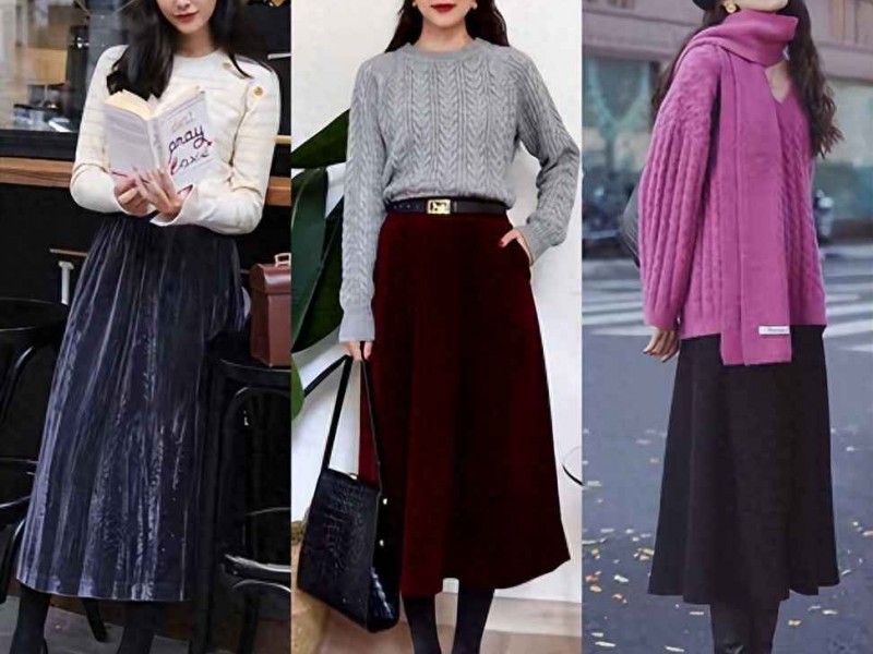 降温了才发现：今年爆火“毛衣+半身裙”，小个子女生轻松穿出温柔高级感