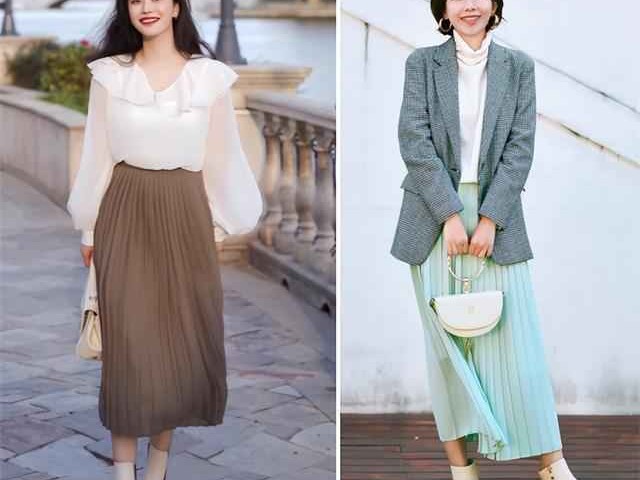 初春季穿衣搭配图片女 穿“半身裙”在春天搭什么上衣，鞋子？先掌握这几点，温柔显气质