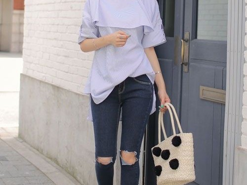 解锁浅蓝色上衣的穿搭密码 这样配裤子时髦又高级