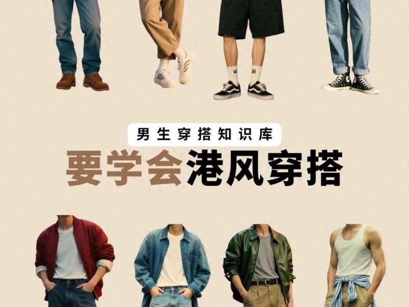 男生穿衣搭配图片大全：九套港风Look照着穿就对了