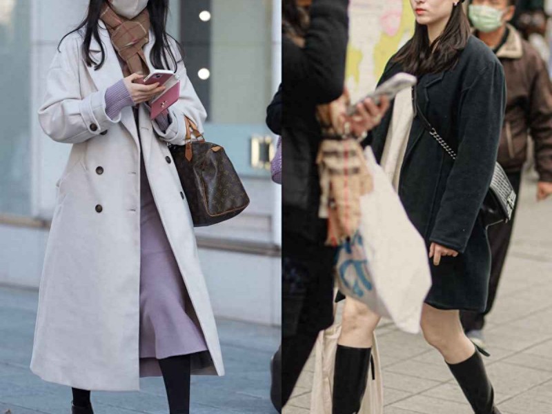 日式穿衣搭配秋冬：大衣+裸靴，显高显气质，日本台湾女生街拍灵感