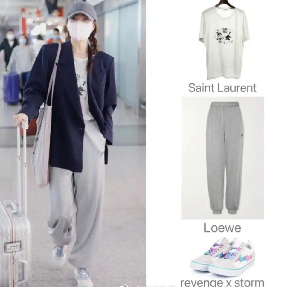 殷桃夏季穿搭惊艳全场：西装新穿法，告别奶奶裤乐福鞋