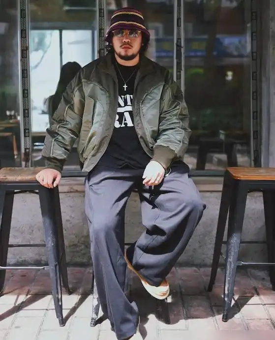 胖男生穿衣搭配技巧：穿搭与身材无关，胖男人街拍示范有型造型